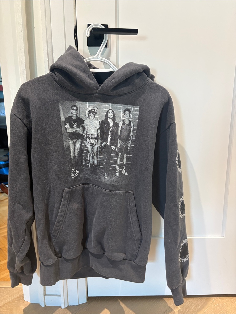 Charcoal Crewneck Hoodie with Band Photo Print